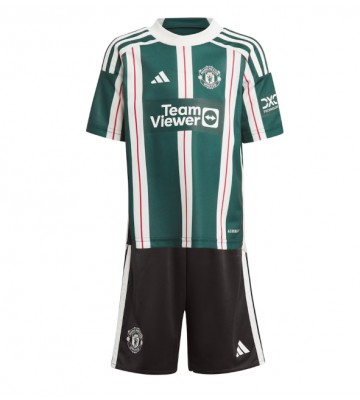 Manchester United Replika Babytøj Udebanesæt Børn 2023-24 Kortærmet (+ Korte bukser)